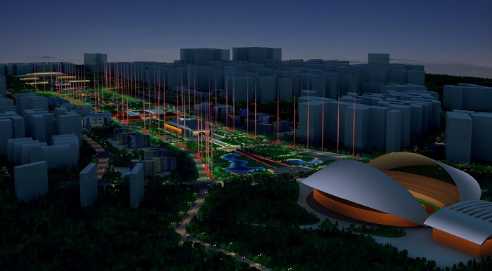 延安中軸線夜景規劃設計